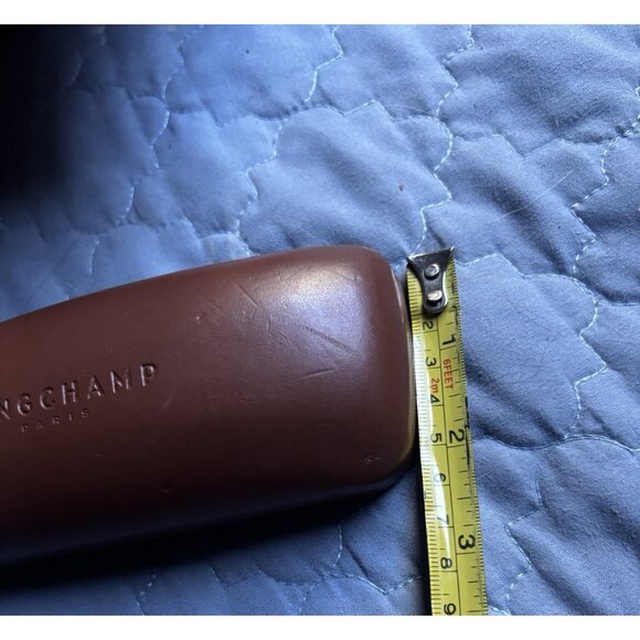 Longchamp Paris Brown Leather Hard Shell Sunglasses Sun Eye Glass Glasses Case - Picture 6 of 6